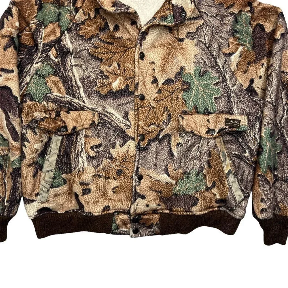 Classics By Ranger Camo Coat Men Vintage Camouflage Fleece Bomber Hunting Jacket